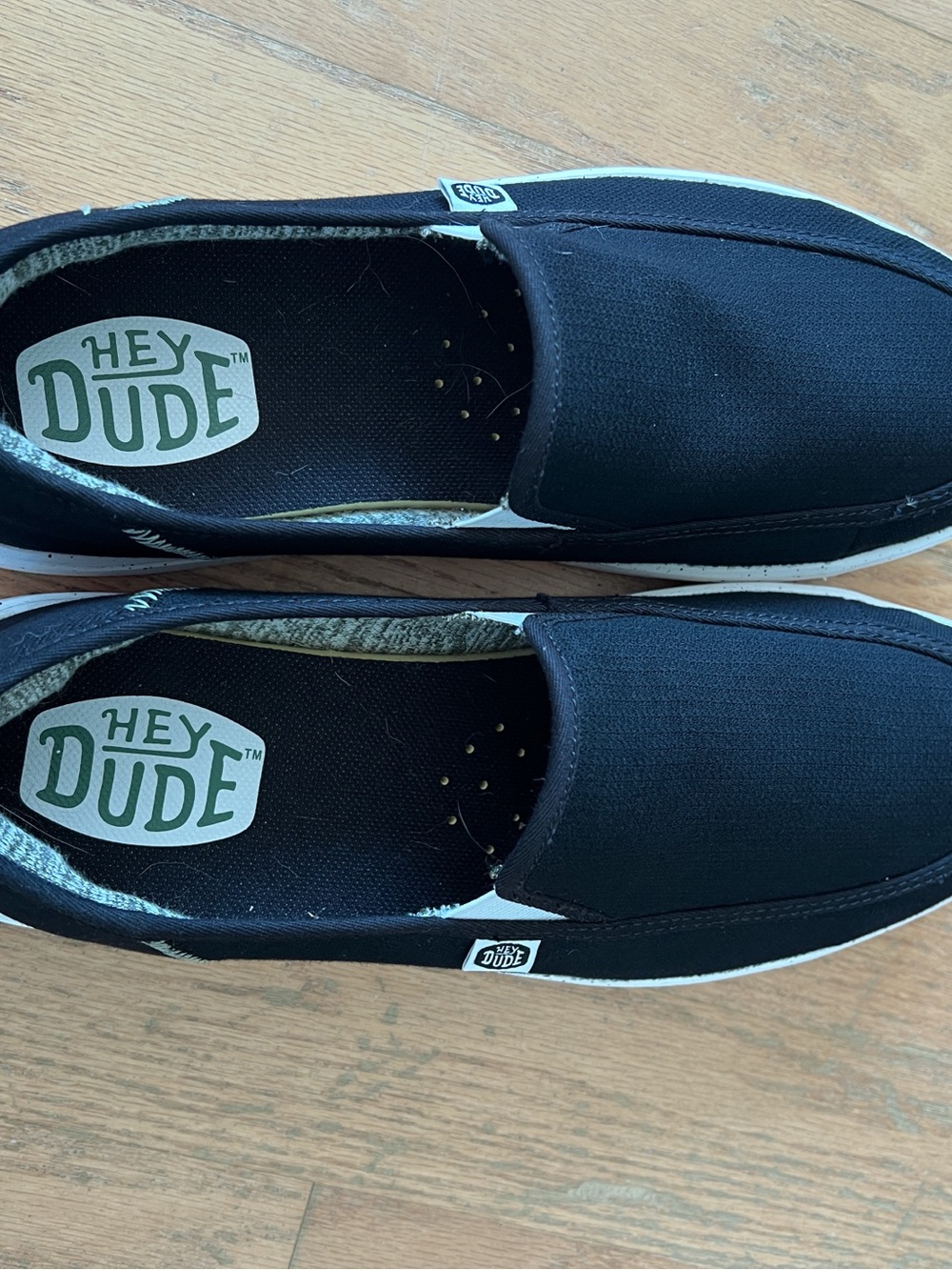 Hey Dude Men's Black Slip-On Canvas Loafers Size 11